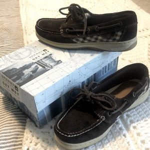 Bluefish 2 chocolate sued Sperry loafers